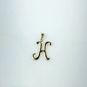Pingente Letra H Folheado a Ouro 18k