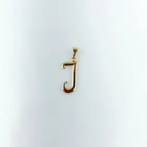 Pingente Letra J Folheado a Ouro 18k