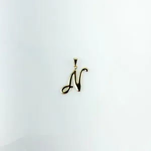 Pingente Letra N Folheado a Ouro 18k