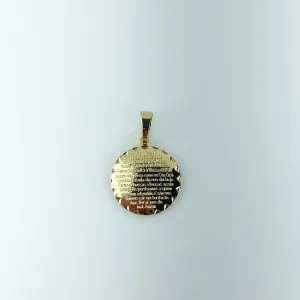 Pingente Pai Nosso Folheado a Ouro 18k