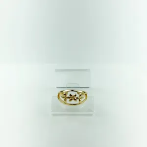Anel Ajustável Flores Folheado a Ouro 18k