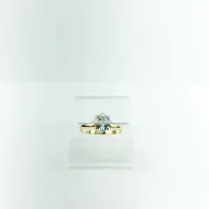 Anel Solitário Folheado a Ouro 18k