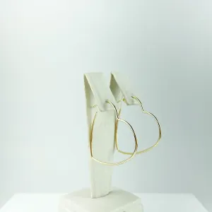 Brinco Argola Design de Coração Folheado a Ouro 18k