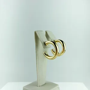 Brinco Argola Tubo Liso  Folheado a Ouro 18k