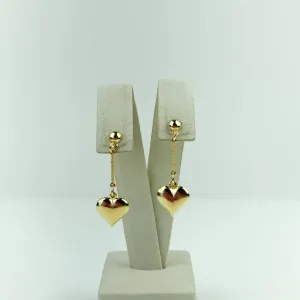 Brinco com Pingente de Coração Folheado a Ouro 18k