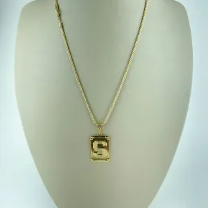 Colar Cordão Baiano com Pingente Letra S Folheado a Ouro 18k