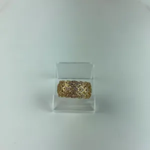 Anel Cruzado Cravejado em Zircônia Folheado a Ouro 18k