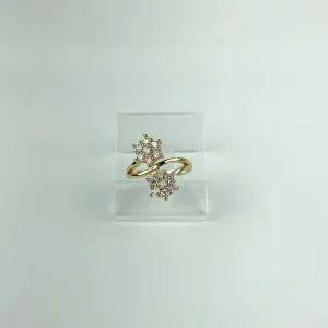 Anel Flocos de Neve em Zircônias Folheado a Ouro 18k