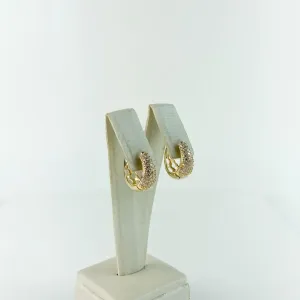 Brinco Argola Cravejada em Zircônias Folheado a Ouro 18 K