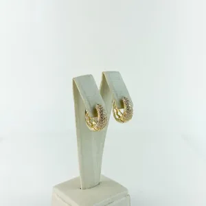 Brinco Argola Cravejada em Zircônias Folheado a Ouro 18 K