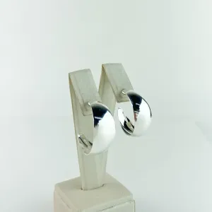 Brinco Argola Larga Lisa Folheado em Prata