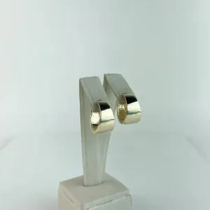 Brinco Argola Lisa Larga Folheado a Ouro 18k