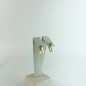 Brinco Argola Retangular Folheado a Ouro 18 K