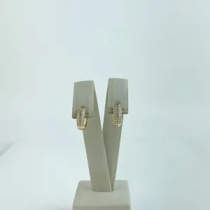 Brinco Argolas Cravejado em Zircônias Folheado a Ouro 18 K