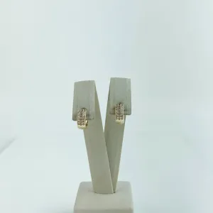 Brinco Argolas Cravejado em Zircônias Folheado a Ouro 18 K