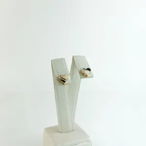 Brinco Coração Liso e Zircônias Folheado a Ouro 18k