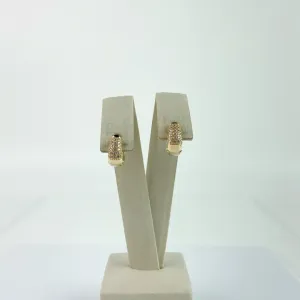 Brinco Gota Cravejado em Zircônias Folheado a Ouro 18 K