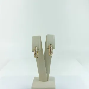 Brinco Gota Cravejado em Zircônias Folheado a Ouro 18 K