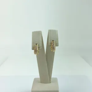 Brinco Gota Cravejado em Zircônias Folheado a Ouro 18 K