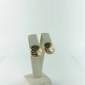 Brinco Meia Esfera Folheado a Ouro 18 K