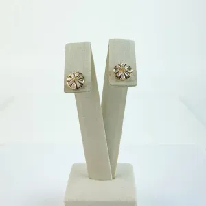 Brinco Ponto de Luz Design de Flor Folheado a Ouro 18 K
