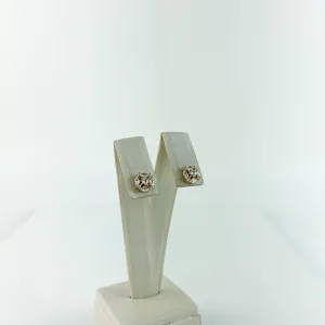 Brinco Ponto de Luz Flor Circular Folheado a Ouro 18 K