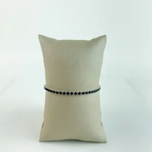 Pulseira Riviera Preta Folheado em Prata