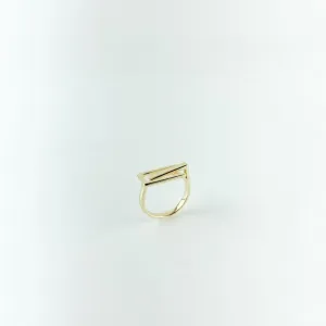 Anel Geométrico Folheado a Ouro 18k