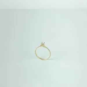 Anel Solitário Folheado a Ouro 18k