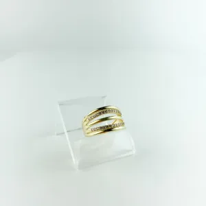 Anel Aros Lisos e Cravejados em Zircônia Folheado a OUro 18k