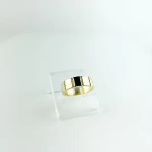 Anel Largo com Filetes de Zircônia Folheado a Ouro 18k
