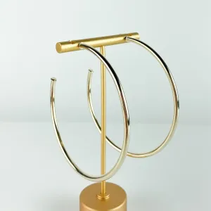 Brinco Argola Tubo Liso Folheado a Ouro 18K