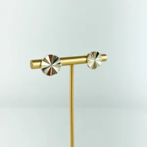 Brinco Fuxico Orgânico Redondo Martelado Folheado a Ouro 18k