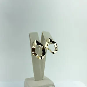 Brinco Gota Vazada Martelada Folheado a Ouro 18k