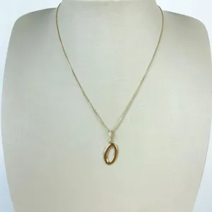 Colar Veneziana com Pingente Letra O Folheado a Ouro 18k