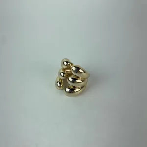 Anel Seis Gotas Lisas Folheado a Ouro 18k