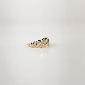 Anel Croissant em Zircônias Folheado a Ouro 18k