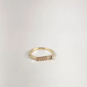 Anel Aparador em  Zircônias Folheado a OUro 18k