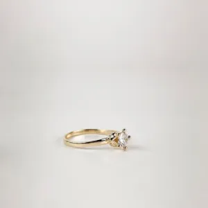 Anel Coroa Solitário Folheado a Ouro 18k