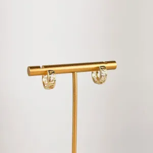 Brinco Argola Desenhada Folheado a Ouro 18k