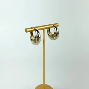 Brinco Argola Lisa Folheado a Ouro 18k