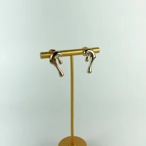 Brinco Orgânico Folheado a Ouro 18k