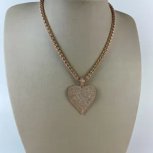 Colar Coração em Zircônias Folheada a Ouro 18k