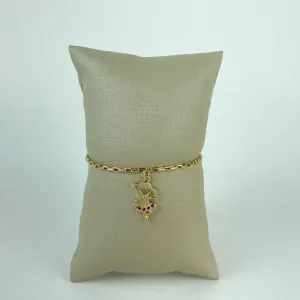 Pulseira Elo Cartier com Menina Folheado a Ouro 18K