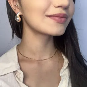 Brinco Gota Lisa Folheado a Ouro 18 K