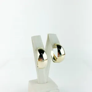 Brinco Argola Larga Lisa Folheado a Ouro 18K