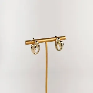 Brinco Argola Orgânico Liso Folheado a Ouro 18k