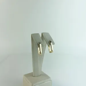 Brinco Argola Retangular Folheado a Ouro 18 K