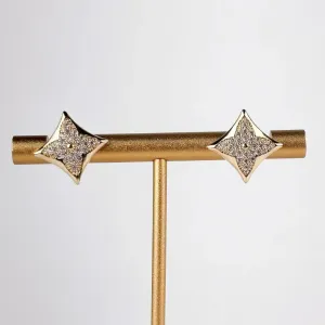 Brinco Flor em Zircônia Folheado a Ouro 18k