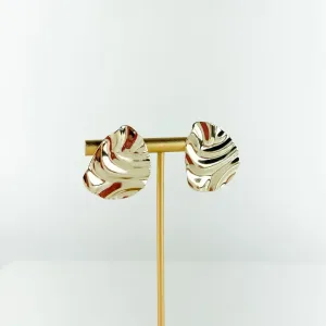 Brinco Gota Martelado Folheado a Ouro 18k